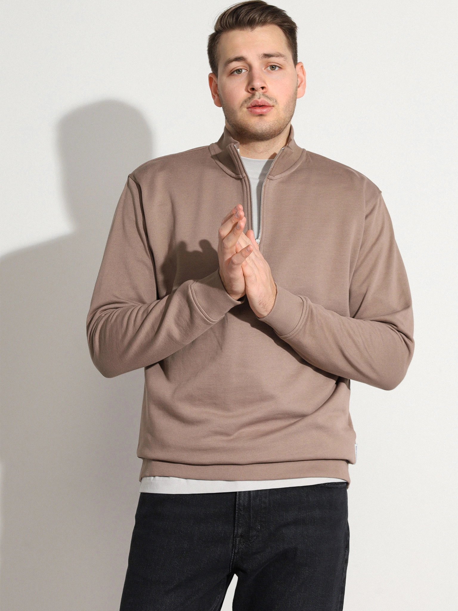 Толстовка темно-бежевого цвета из хлопка